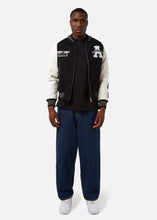 Load image into Gallery viewer, VINTAGE Fighter Squadron Wool &amp; Leather Jacket - Black - Full Body
