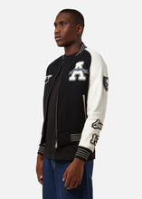 Load image into Gallery viewer, VINTAGE Fighter Squadron Wool &amp; Leather Jacket - Black - Angle
