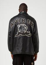 Load image into Gallery viewer, VINTAGE Black Aces Leather Jacket - Black - Back
