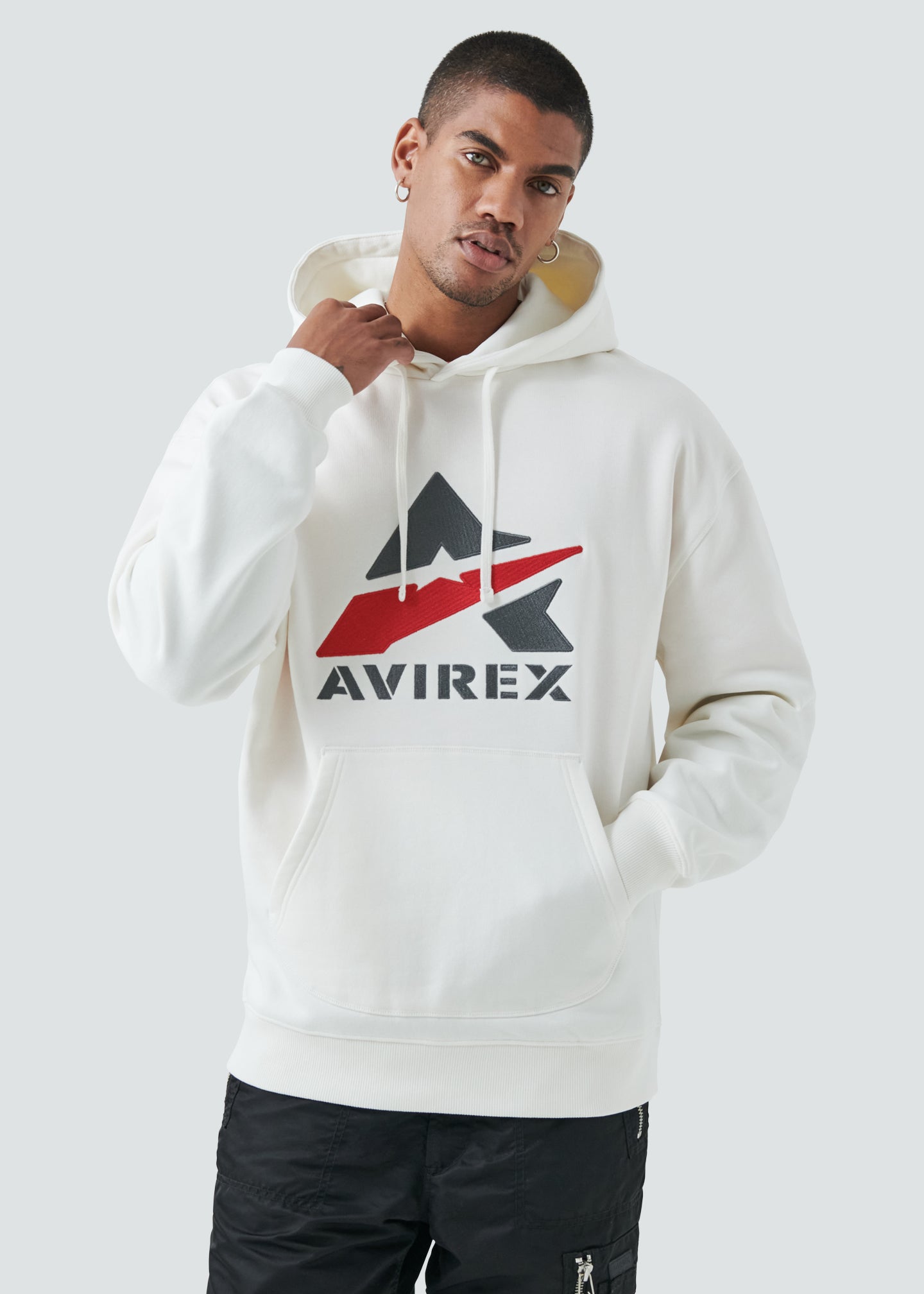 White Avirex hoody with large logo