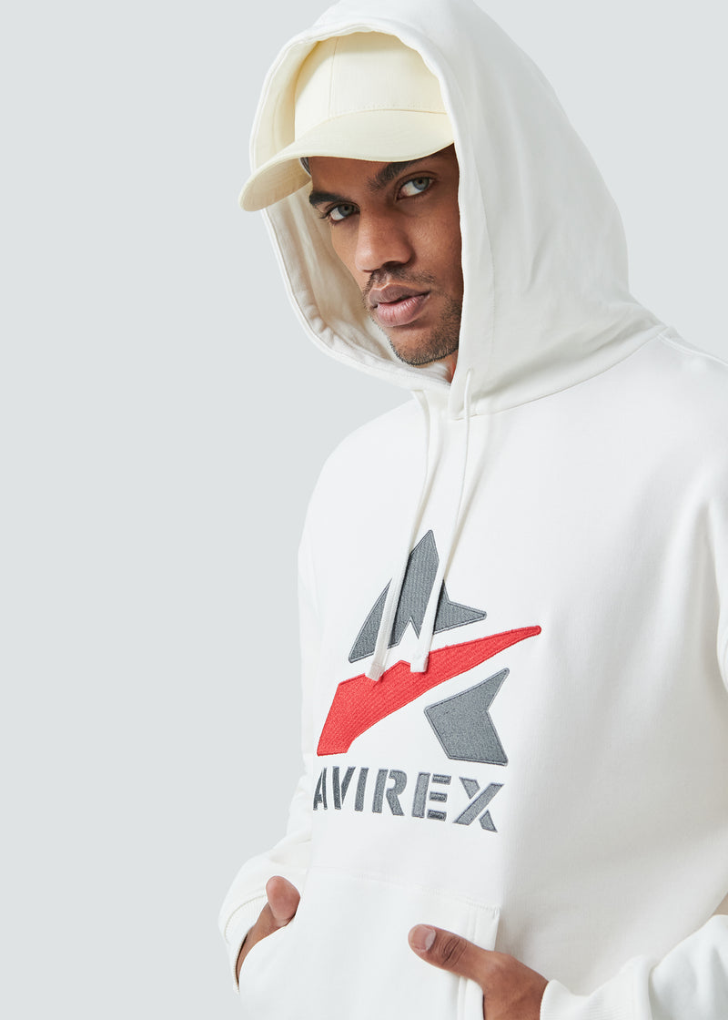 Load image into Gallery viewer, White Avirex hoody with large logo
