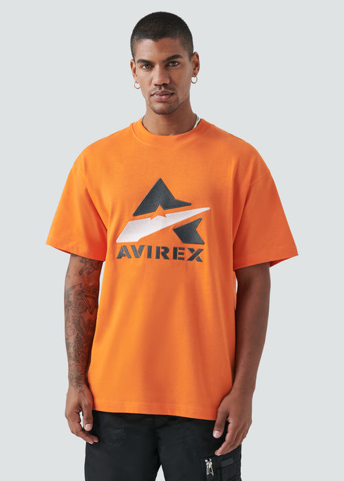 Orange Avirex t-shirt large logo