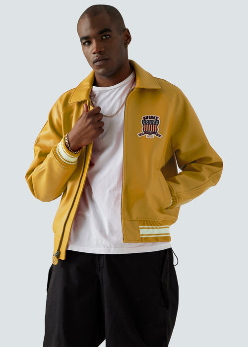 Icon Leather Jacket - Mustard