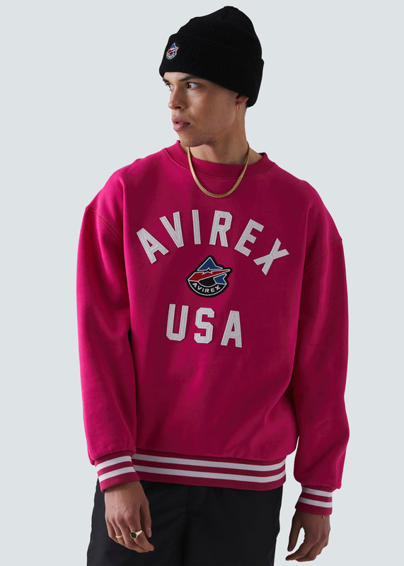 Avirex Grayling Sweatshirt - Pink - Front