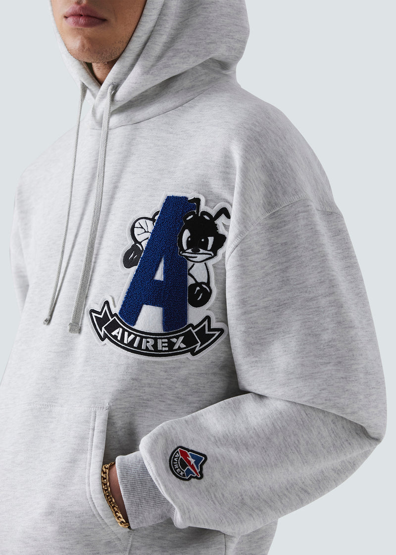 Load image into Gallery viewer, Avirex Parthian Hoody - Grey - Detail
