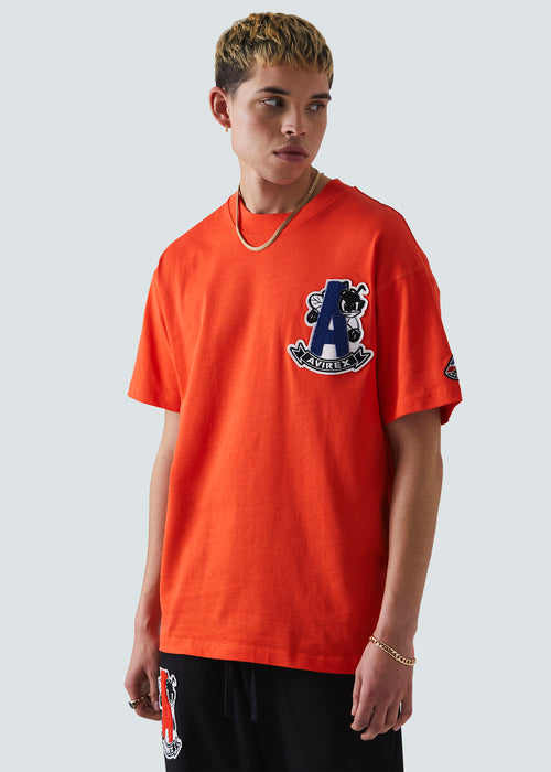 Avirex Falsonet T-Shirt - Orange - Front