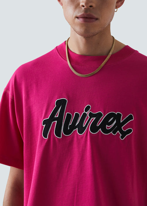 Avirex Onager T-Shirt - Pink - Detail