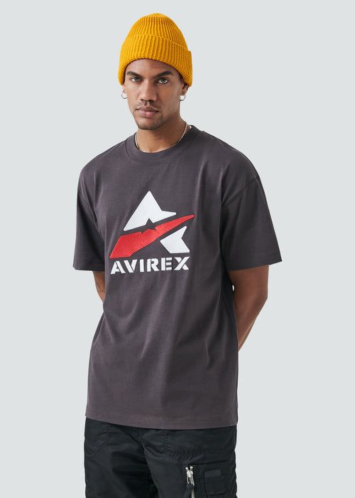 Avirex grey t-shirt with large logo