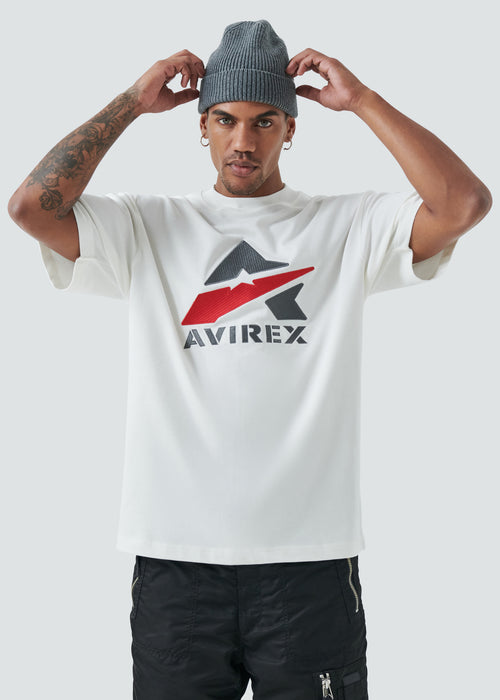 White Avirex t-shirt with large logo