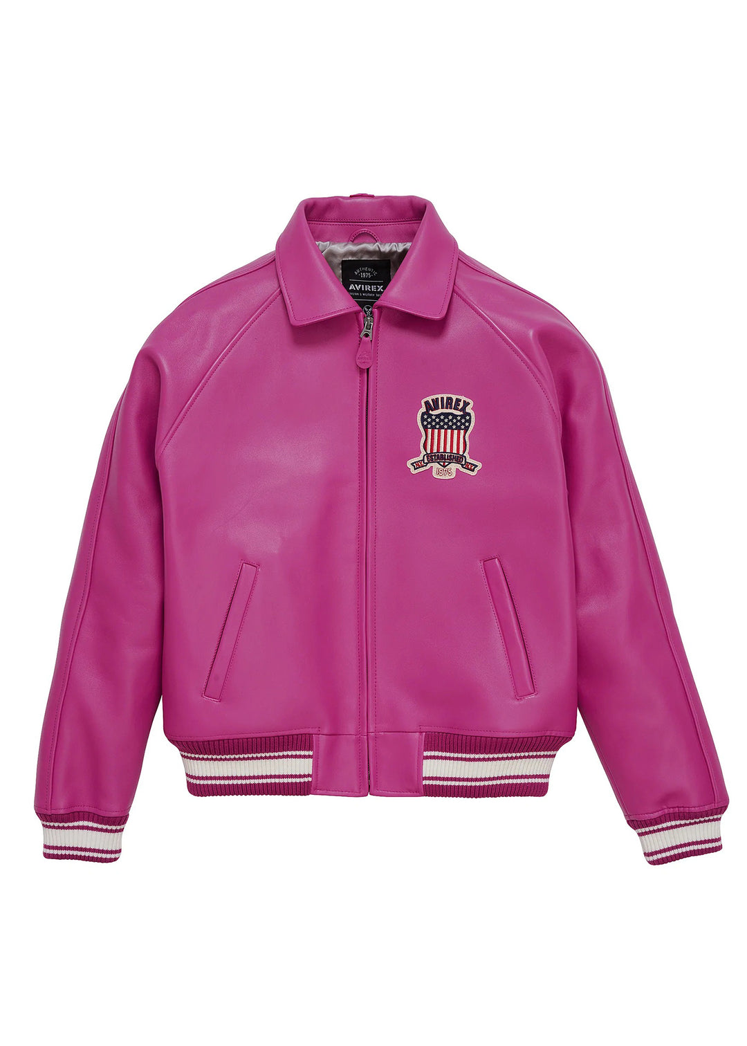 Avirex Icon leather jacket in Pink - video