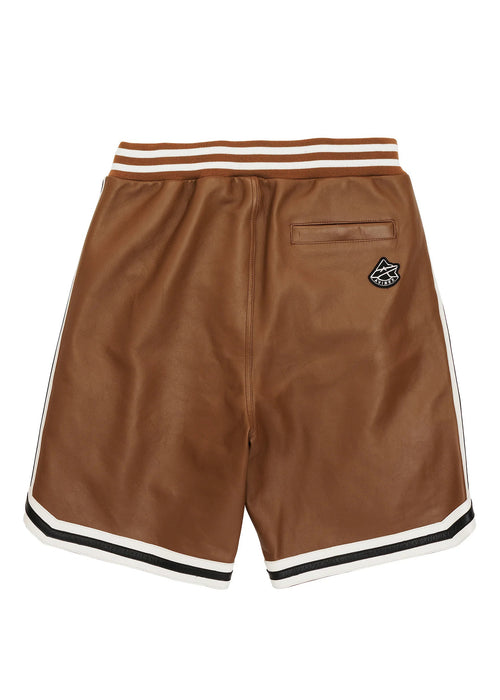 Avirex brown leather shorts. Speed tiger. back