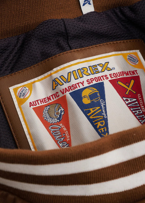 Avirex brown leather shorts. Speed tiger detail